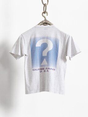 GUESS JEANS USA Small Fit Vintage Tee T-Shirt Heather Grey 90's Y2K